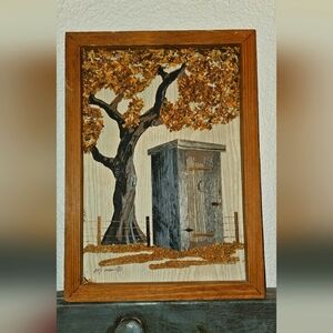 3D Folk Art Wooden Outhouse